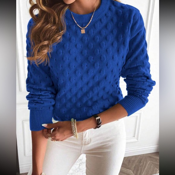 Luxe popcorn knit sweater top - Picture 13 of 16